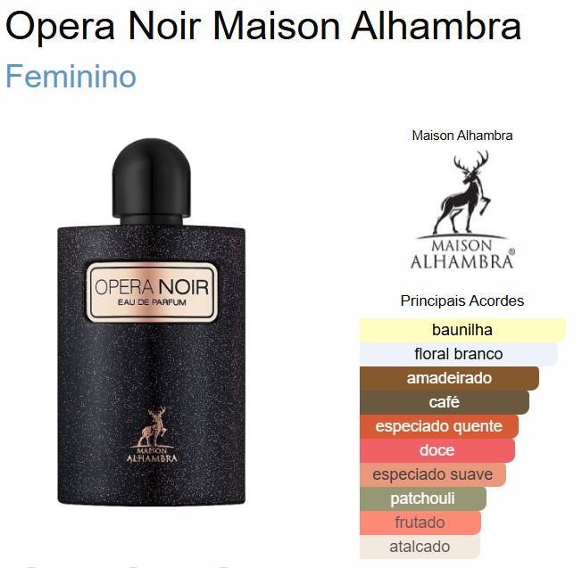 Opera Noir Perfume by Maison Alhambra
